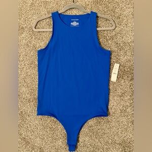 NWT White House Black Market WHBMFORME blue bodysuit size Small